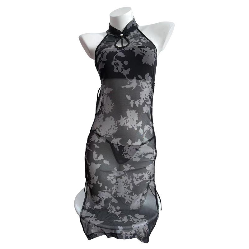 Sexy erotic underwear Guofeng cheongsam pure desire temptation free retro hollow back skirt uniform suit