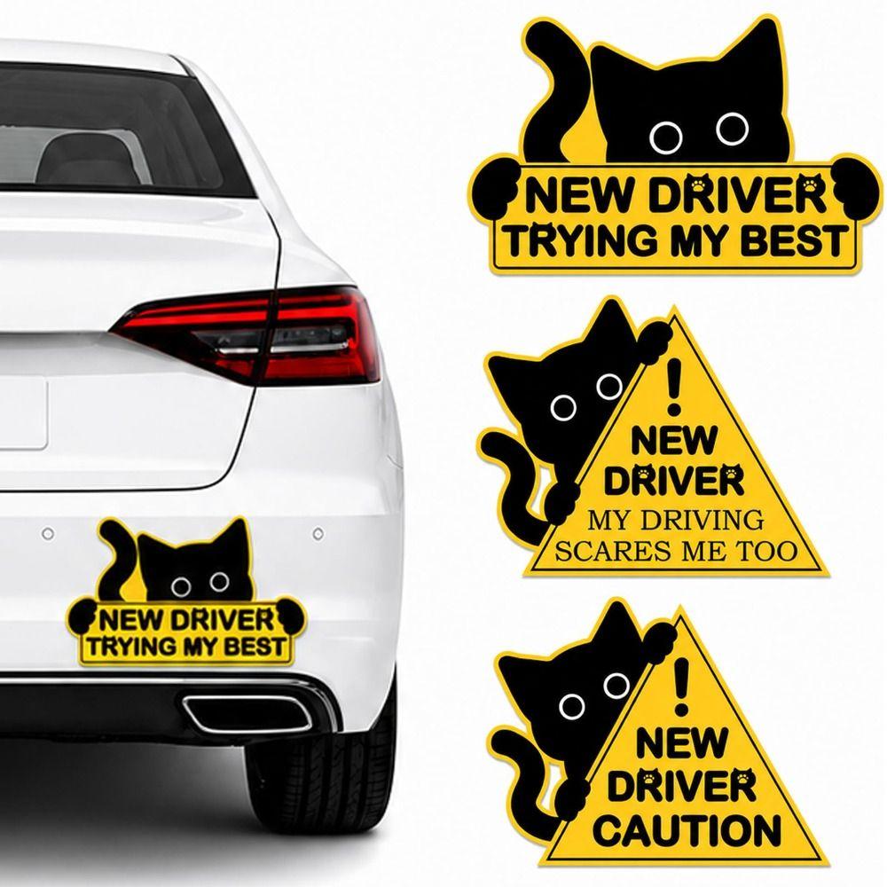 1 Set Waterproof Vinyl Car Sticker Reflective New Driver Sign Reflective Sticker Beginner Drivers
