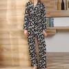 Women's Homewear Autumn and Winter Casual Pajamas Loose Tie Robe Trousers Suit
