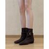 Square-toed Belt-buckle Ankle Boots, Women's Chunk-heeled Boots, Retro Versatile Boots, Women's Shoes