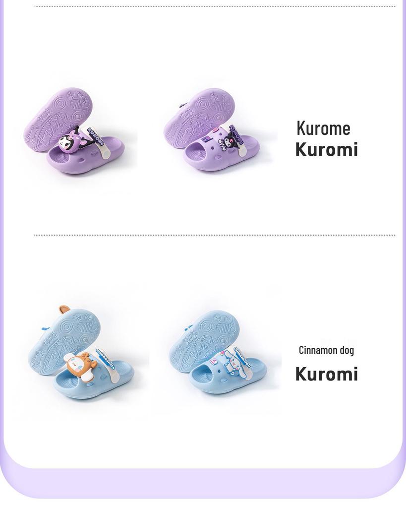 Детские летние шлепанцы Sanrio с мультяшным принтом, нескользящие, легкие, с мягкой подошвой