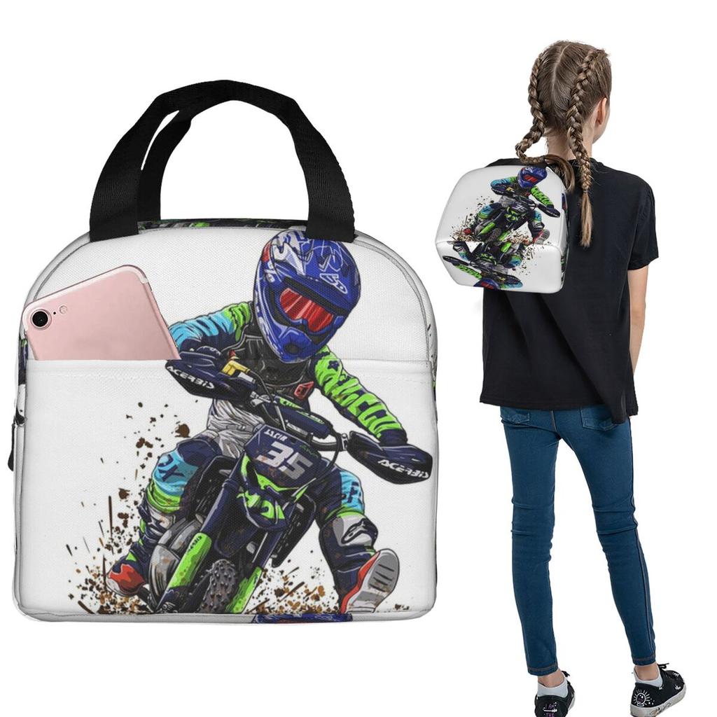Студия Мотокросса Грязевого Байка MX Rider 35 Изолированная Сумка-Ланчбокс для Женщин Детей Портативные Контейнеры для Еды Термосумка-Ланчбокс Сумка-Тоут