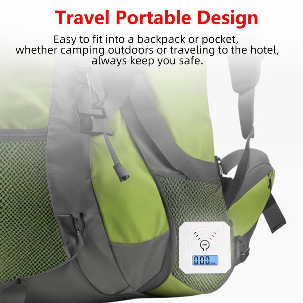 Портативный детектор CO, дорожный датчик CO со звуковым и световым оповещением, питание от батареек, компактный и