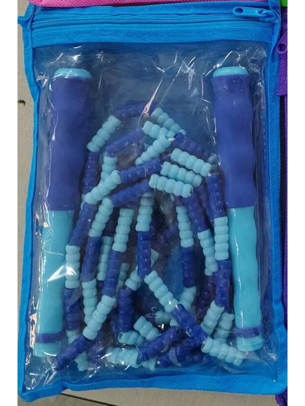 Kids' Adjustable Knotless Bamboo Bead Jump Rope for Beginners