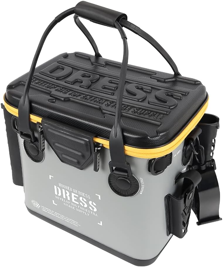 Рыболовное ведро Dres Fishing Bucket Baccan с держателем для удочек и сетчатым карманом, 12 л, 34 л, 3 размера, 7 цветов.