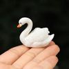 Миниатюрная фигурка лебедя Мини Белый лебедь Статуэтка из смолы Реалистичное украшение животного Кукольный домик Сказочный сад Микроландшафтное украшение