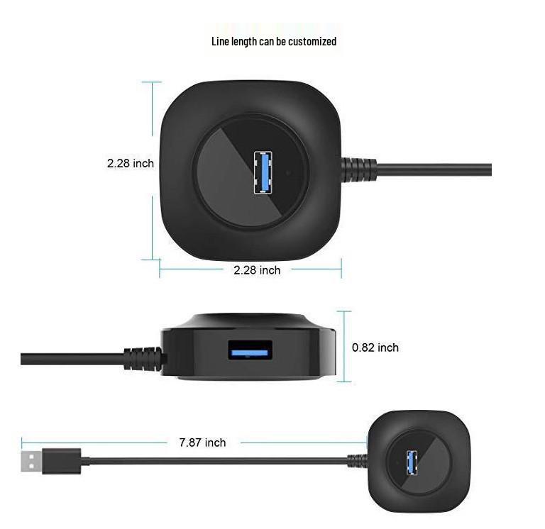 4-в-1 USB 3.0 концентратор-разветвитель: Высокоскоростная передача данных по нескольким интерфейсам с возможностью мгновенного чтения