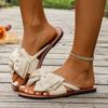 Модные женские плоские шлепанцы Удобные повседневные слипоны Шлепанцы с бантом-бабочкой Пляжные шлепанцы Летние новые Сандалии Слайды женские большого размера