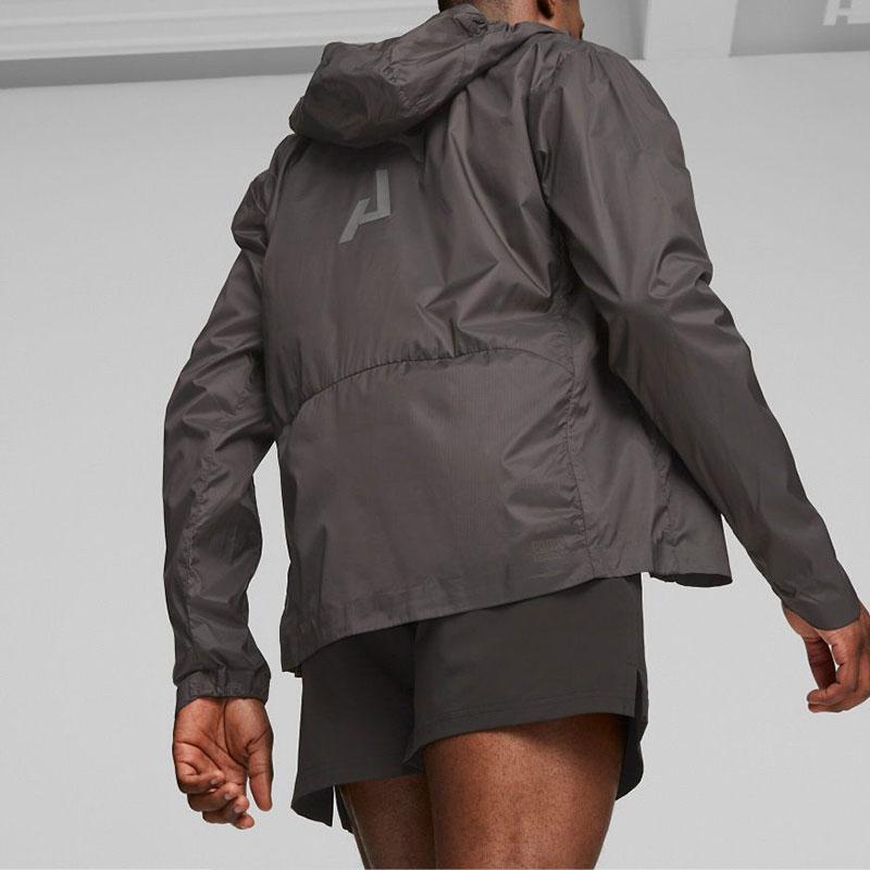 Puma M Seasons Легкая складная куртка для бега по пересеченной местности с капюшоном и логотипом, мужские куртки, черная 524134-01