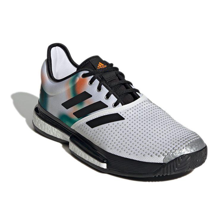 adidas SoleCourt 'Белый Черный Серебристый Металлик' GX9065
