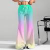 Women's Fashion Loose Drawstring Waist Gradient Printed Casual Sports Pants Casual Flared Pants