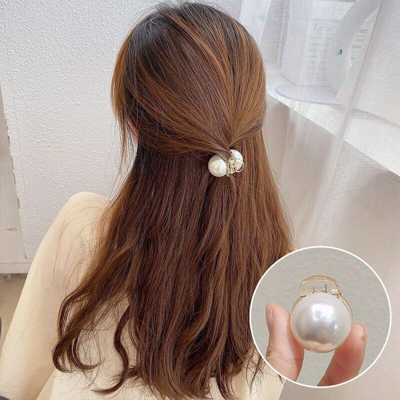 Корейская заколка для волос с зеленым жемчугом, заколки, модные большие вьющиеся заколки для волос, новинка 2023, модные женские аксессуары для волос, головные уборы