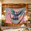 Cat Bat Dark Themed Halloween Photo Backdrop, Polyester Banner for Home Room Wall Decor