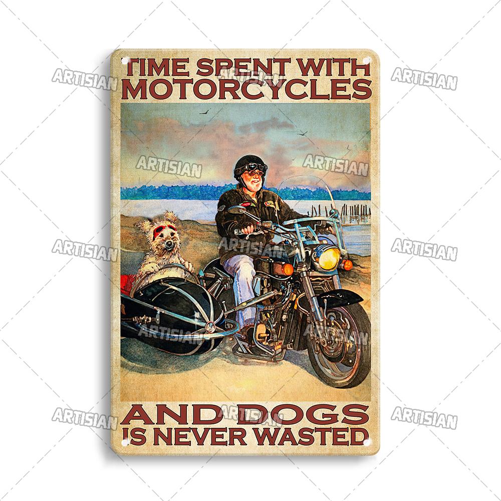 Retro Motorcycle Metal Tin Sign Classic Metal Plaque Man Cave Garage Wall Decorative Rusty Metal Sign Industrial Decor