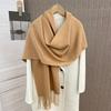 Fashion Solid Color  Women Scarf Winter Hijabs Tessale Tassels Long Lady Shawls Cashmere Like Pashmina Hijabs Scarves Wraps
