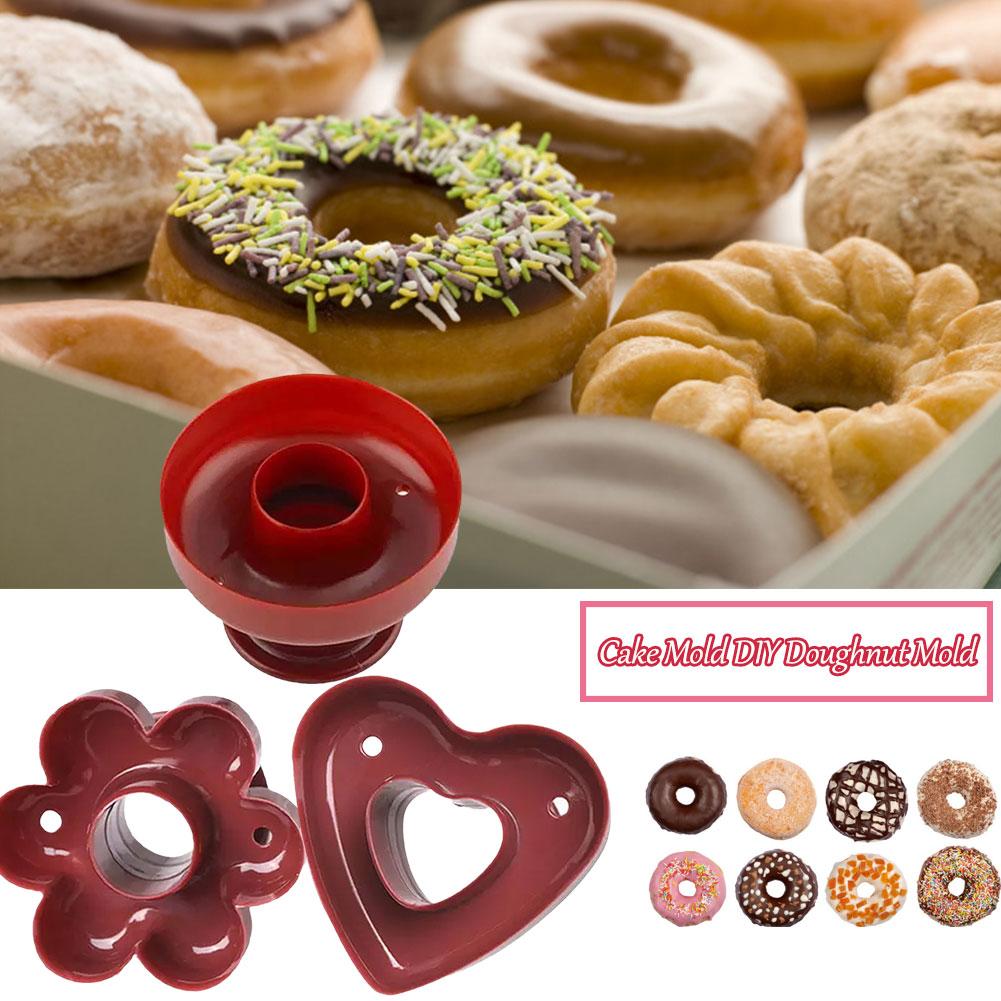 Fudge Donut Maker Cake Mold Flower Heart Shape Cake Chocolate Dessert Mold Mold Bread Tools Bak M5B2