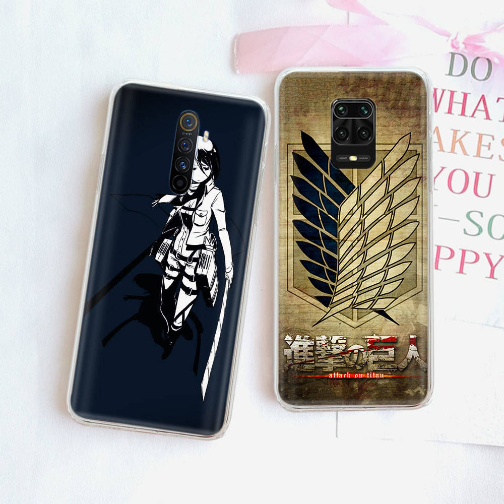 JW87 Attack On Titan Transparent Case for Samsung A04 A14 A23 M33 M53 Realme 10 9 C35 C55 VIVO Y02 X80 Infinix Hot 30 Note 11 Tecno Spark 8P Pro