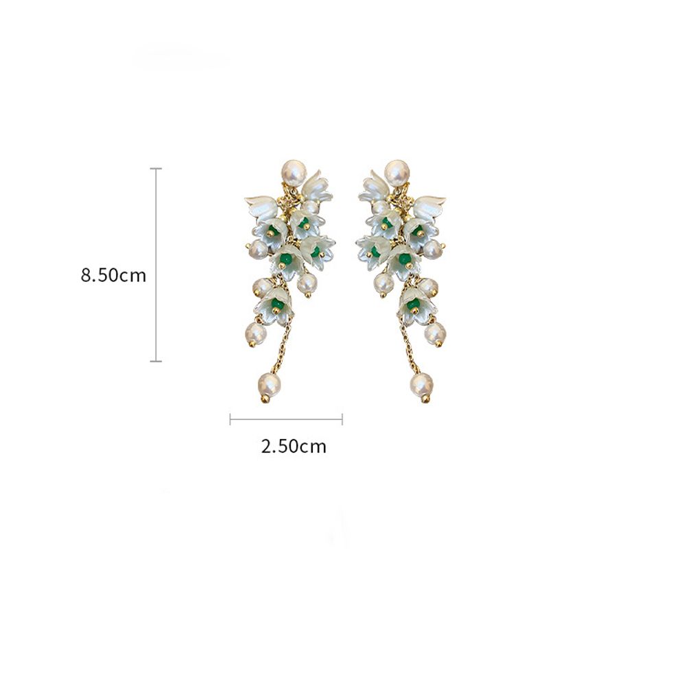 Tassel Sweet Flower Lovely Pearl Earrings Female Earrings Dangle Earrings Korean Style Ear Drop