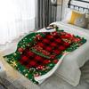 1 шт. Рождественский флисовый плед в клетку с надписью Merry Christmas и украшениями Плед для сна в офисе