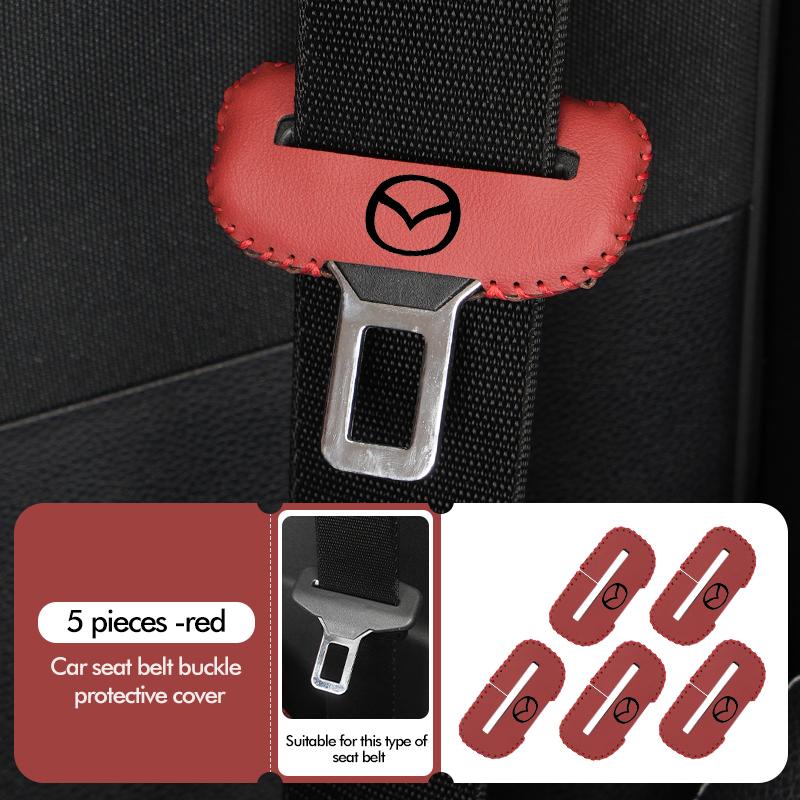 Car Seat Belt Buckle Cover Leather Protector Anti-collision Case For Mazda 2 3 5 6 Axela Atenza Speed 6 CX3 CX4 CX5 CX7 CX8 CX9