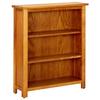 VidaXL 3-Shelf Bookcase 70 X 22.5 X 82cm Solid Oak Wood