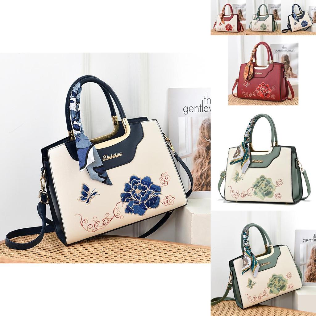 Fashionable Pu Material National Style Embroidered Shoulder Bag For Everyday Use