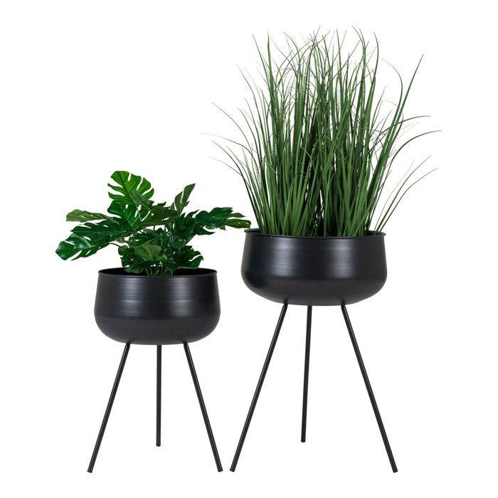 House Nordic Pots à fleurs 2 pcs Kira Noir
