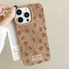 Чехол для телефона для iPhone 17 16 15 14 13 12 11 Pro Max XS XR 16 Plus 17 Air Зимняя мода Ретро Коричневый Искусственный мех Цветочный дизайн Обложка