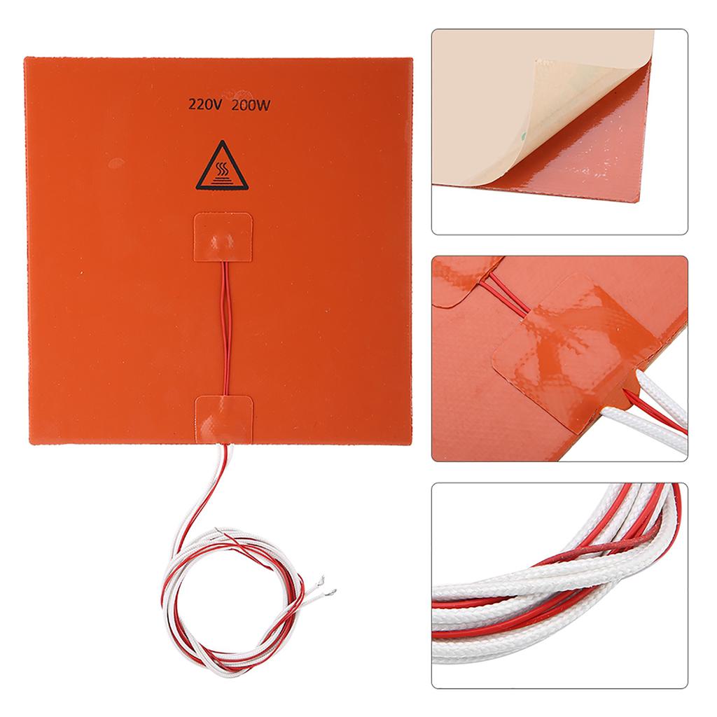 3D Printer Accessories Silicone Hot Heated Bed Heating Pad (220V 200W 200*200mm)