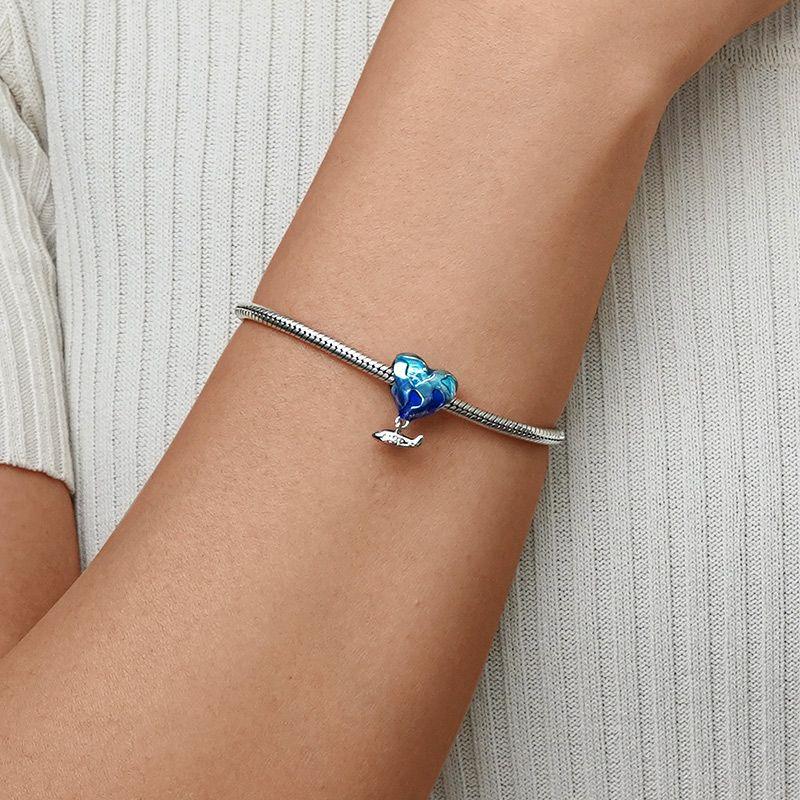 Новые Синие Морские Существа Ракушка Медуза Черепаха Акула Медная Подвеска-Шарм Подходит Для Оригинального Браслета DIY Женские Украшения