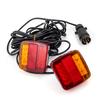 2Piece/Set 12V Rear Towing Trailer Tail Light 16 LED 10m Cable 7 Pin Universal Brake Stop Waterproof License Number Plate Lamp