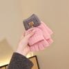Перчатки-флипы с полупальцами, зимние женские, симпатичные, флисовые, утепленные, шерстяные, осенние и зимние, полупальцевые, студенческие, пишущие перчатки