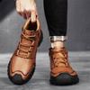 Мужские высокие кожаные ботинки, повседневные кроссовки