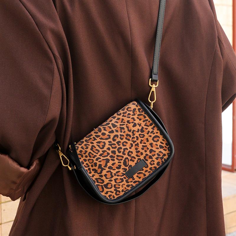 Женская сумка из натуральной кожи, модная трендовая сумка через плечо с леопардовым принтом, женская сумка через плечо Niche Premium Sense