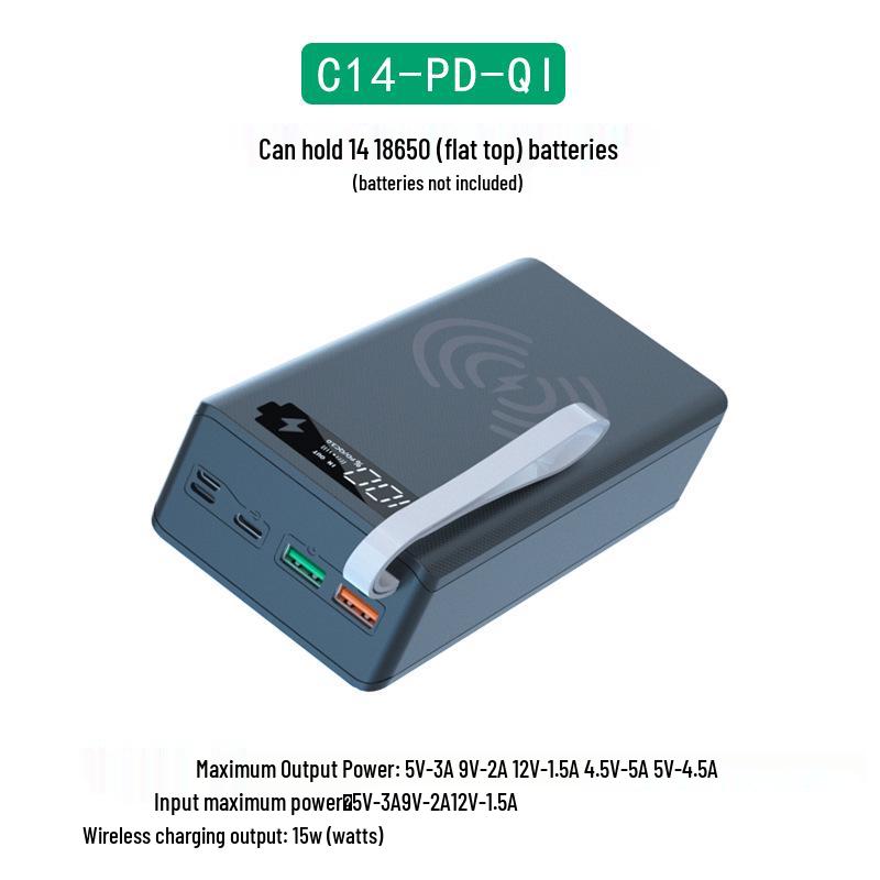Набор Power Bank из 14 секций 18650, корпус для самостоятельной сборки с быстрой зарядкой