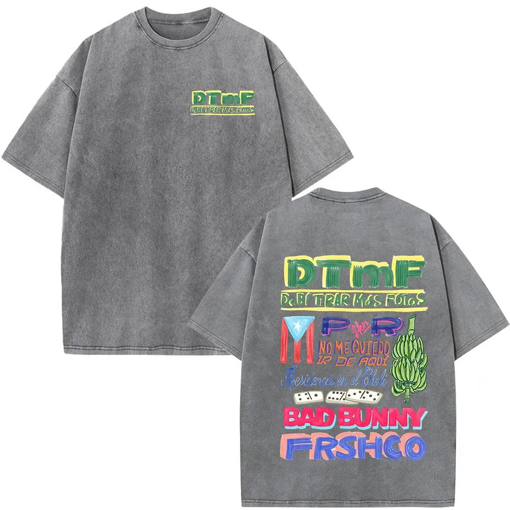 Washed Vintage Rapper Bad Bunny T-shirt Debi Tirar Mas Fotos DTMF Tour 2026 T Shirts Men Women Clothing Fashion10