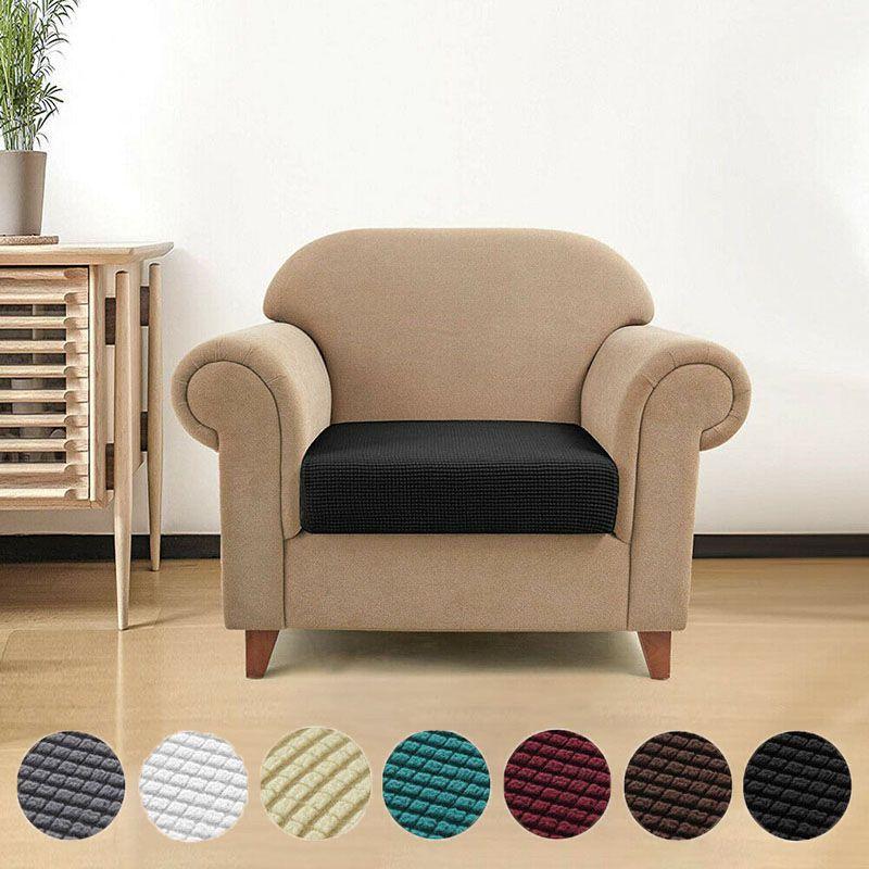 Stretchy Couch Seat Cushion Cover Soft Hand-feeling Easy To Fit Furniture Protector
