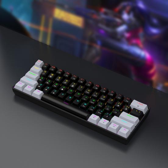 Проводная механическая игровая клавиатура с RGB-подсветкой, эргономичный дизайн, 61 клавиша, компактная мини-проводная офисная клавиатура для ноутбука