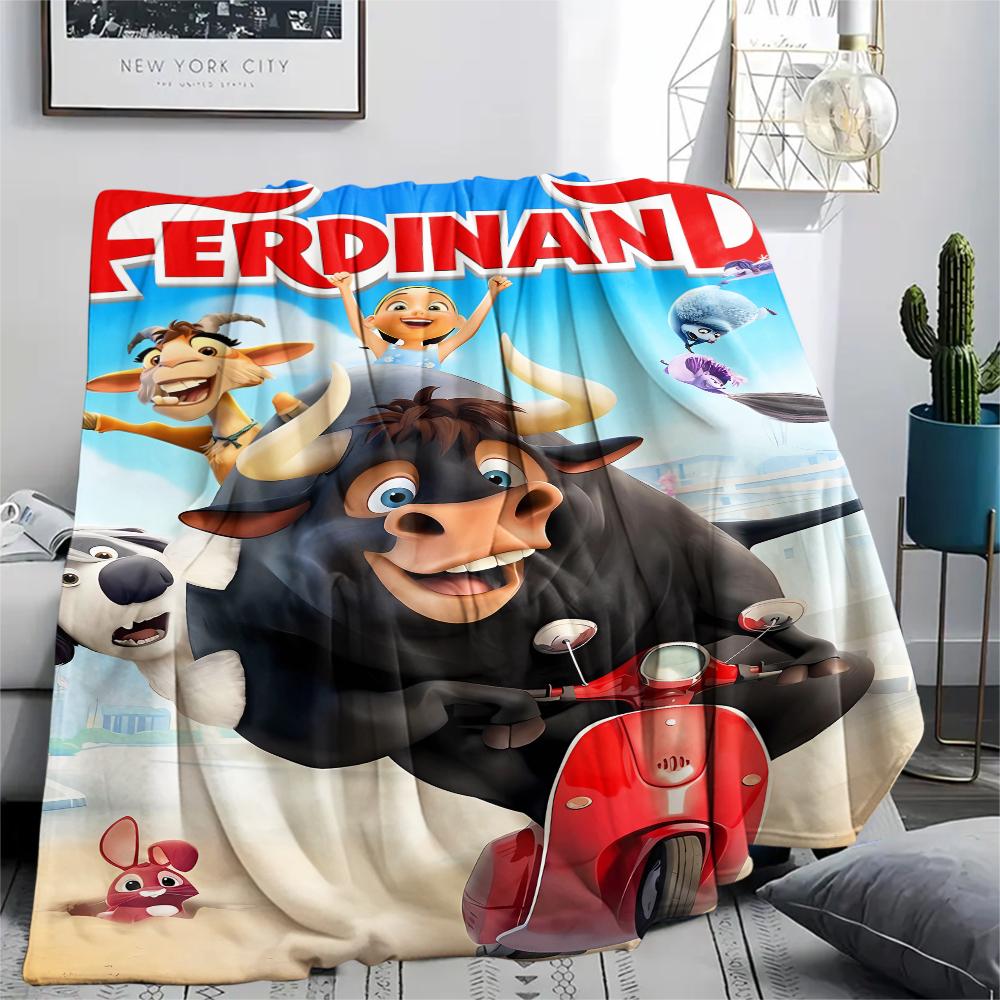 1PC Ferdinand Print Flannel Blanket, High quality All Seasons, Home Decor, Warmth and Comfort, Perfect for Christmas Gifts