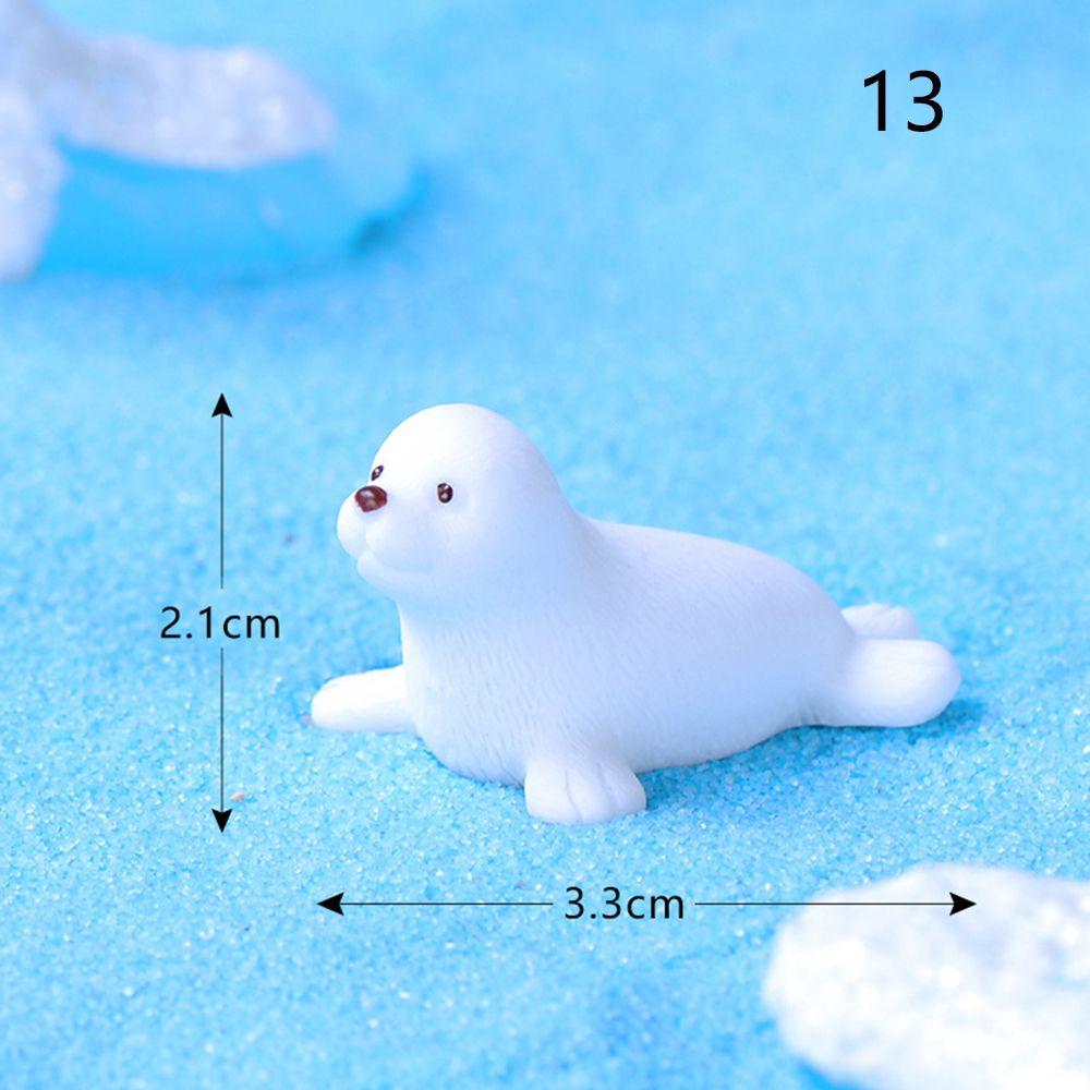 Cute Mini Animal Statue Miniature Model Micro Iceberg Series Resin Ornaments Handcraft Figurine