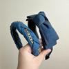 Summer Denim Korean-Inspired Wide-Brim Bow Headband: Simple, Stylish Hair Accessory