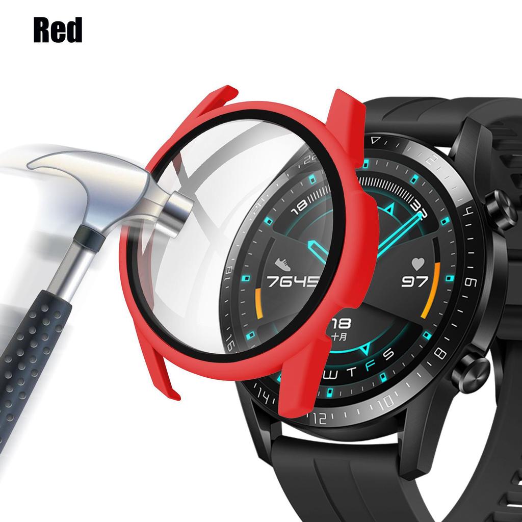 Glass+Case for Huawei Watch GT 2-2e 46mm/42mm Accessories Full Coverage Bumper Tempered Screen Protector Huawei Gt2e Gt2 Cover