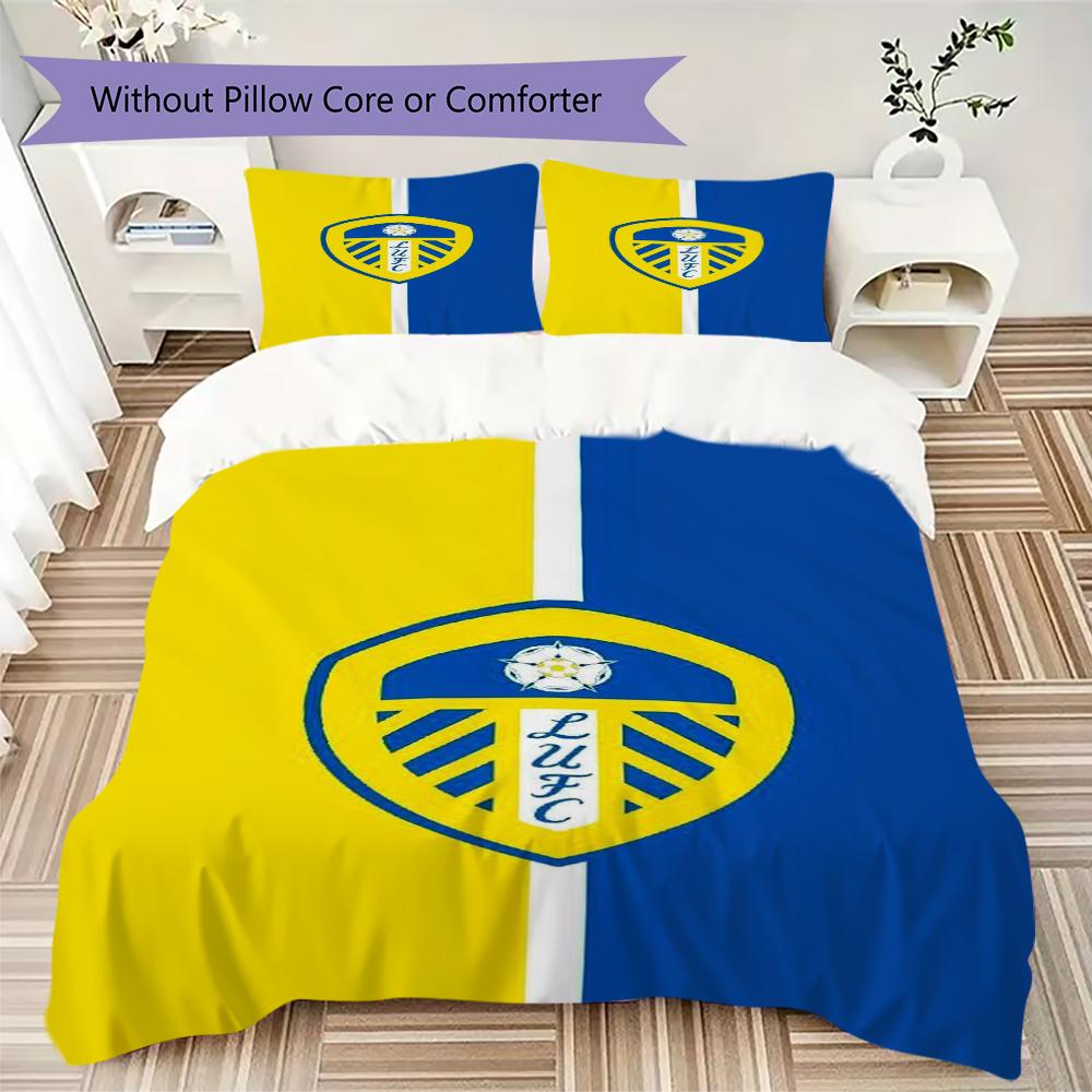 Постельное белье с узором Leeds United Комплект одеяла Пододеяльник Наволочка Домашний Декор Подарок на День Рождения (1 пододеяльник + 2 наволочки без наполнителя)66
