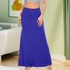 Women Skirt High-Waist Hip Wrapped Maxi Skirt Solid Color Ankle Length Skirt Home