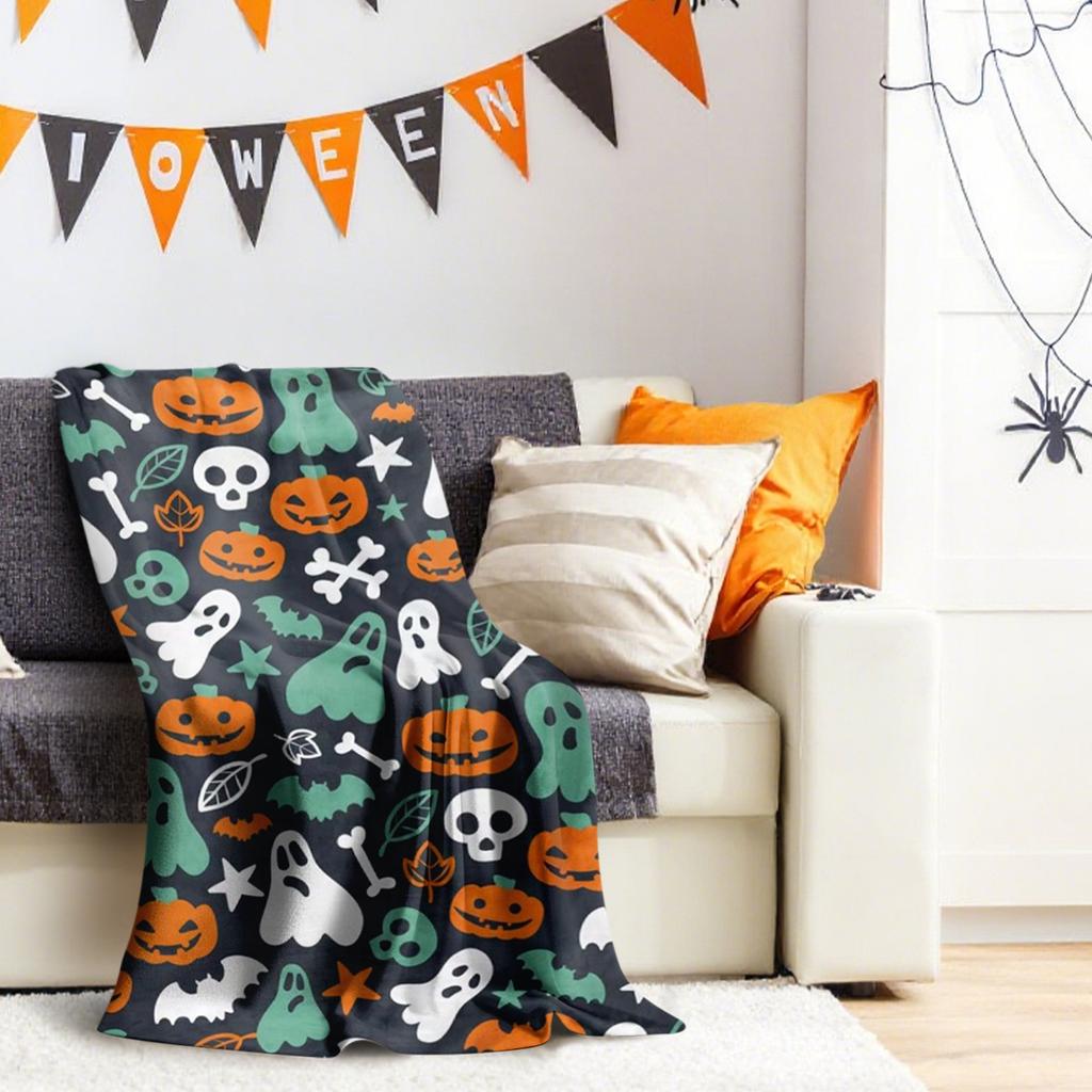 Halloween Fleece Digital Printing Comfortable And Soft Warm Double-sided Plush Small Coverlet Conditioning Blanket Sofa Blanket