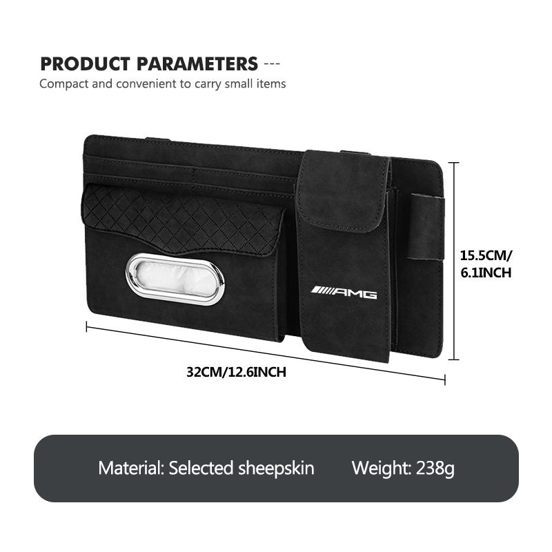 Car Glasses Storage Box Sun Visor Point Organizer Tissue Pocket For Mercedes Benz AMG A B C E S G Class W201 W210 W108 W205 W203