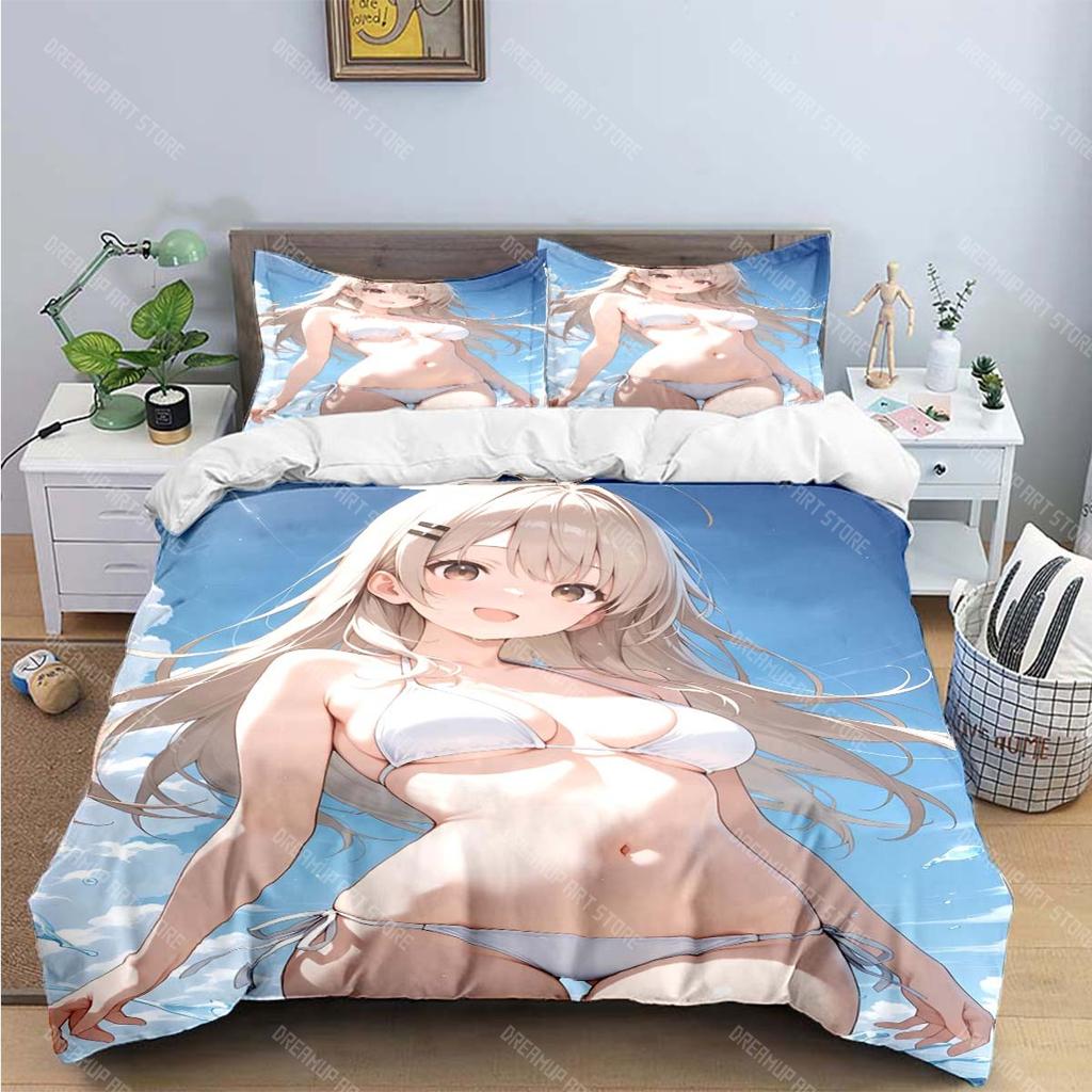 Модные Сексуальные Аниме Принт Комплекты Постельного Белья Постельные Принадлежности Комплект Пододеяльник Комплект Одеяла Комплект Постельного Белья Подарок для Взрослых