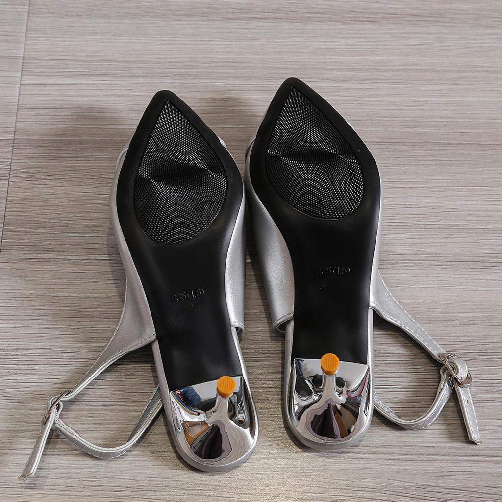 2024 Женские Летние Новые Сексуальные Туфли-лодочки с Острым Носком, Модный Дизайнерский Каблук, Повседневные для Вечеринки, Женские Сандалии Большого Размера