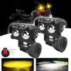 Motorcycle LED Work Light Bar Running Lights Dual Color Spot Fog Light Driving Headlights Lamp For Truck Car Tractor SUV ATV