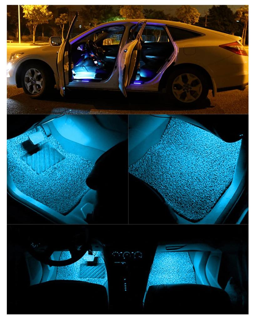 Светодиодная лента для автомобиля, Подсветка для ног, Мотоцикл, Двусторонняя лента, Подсветка под ноги, Внутренняя отделка,